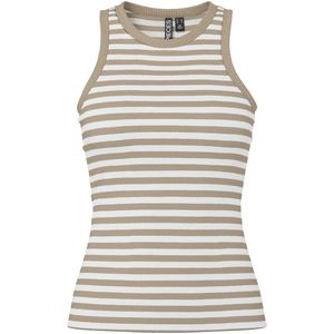 Pieces - Pcruka Boxer Tank Top - Dames - Silver Mink/Cloud Dancer - Katoenmix