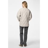 PIECES Gewatteerde Damesjas Zilvergrijs - Lange Mouwen - Ronde Hals
