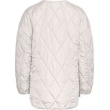 PIECES Gewatteerde Damesjas Zilvergrijs - Lange Mouwen - Ronde Hals