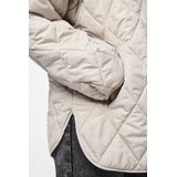 PIECES Gewatteerde Damesjas Zilvergrijs - Lange Mouwen - Ronde Hals