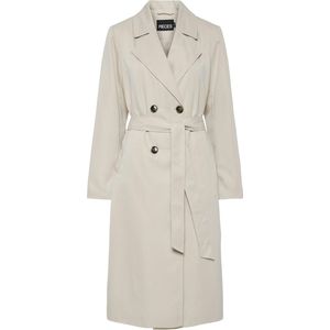 PIECES Pcscarlett Ls Trenchcoat Noos Trenchcoat voor dames, zilvergrijs