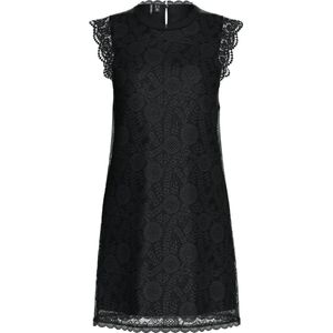 A-lijn Jurk - Ronde Hals - Mouwloos - Knoopsluiting - Kantdetail - Regular Fit - 90% Nylon