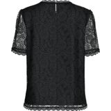 Pieces T-shirt Pcolline Ss Lace Top Noos Bc 17148711 Black Dames