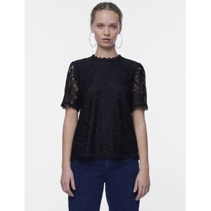 Pieces T-shirt Pcolline Ss Lace Top Noos Bc 17148711 Black Dames
