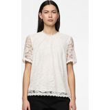 Pieces T-shirt Pcolline Ss Lace Top Noos Bc 17148711 Cloud Dancer Dames