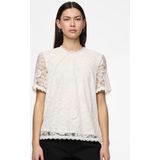 Pieces T-shirt Pcolline Ss Lace Top Noos Bc 17148711 Cloud Dancer Dames