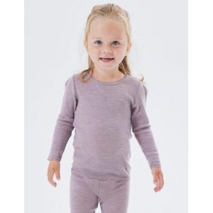 Name It Langarmshirt NMFWANG WOOL NEEDLE LS TOP SOLID NOOS aus reiner Merinowolle