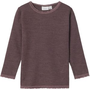 NAME IT Meisjes Nmfwang Wool Needle Ls Top Solid Noos shirt met lange mouwen, roze, 92 cm