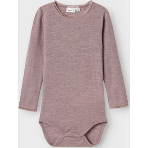 NAME IT - Nmfwang Wool Needle Ls Body Solid Noos - Rompertje - Lila - Lange Mouwen