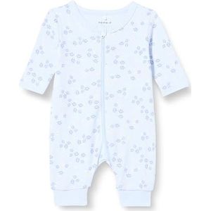 NAME IT Nbfnightsuit Zip Halogeen Flower Noos slaapromper, Halogeenblauw, 50 cm