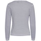 PIECES Pcsonja Ls Knit Noos Bc Pullover voor dames, Cloud Dancer/Stripes: maritiem blauw, M
