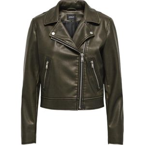 ONLY - ONLRIA WASHED FAUX LEATHER BIKER - Dames Biker - Imitatieleer