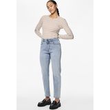 PIECES - Bella Tapered Ankle Fit - Jeans - Blauw - Katoen