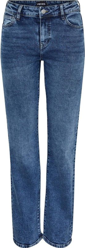 Pieces - Kelly Spijkerbroek - Blauw - Katoen, Elastan - Straight Fit