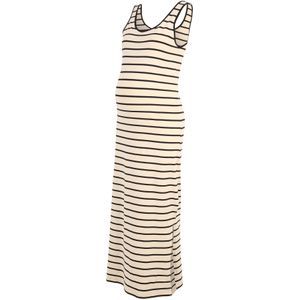 MAMALICIOUS Mleva Yd Sl Jrs Maxi Dress A. Noos Maxi-jurk voor dames, Frans eiken/strepen: zwart, XS