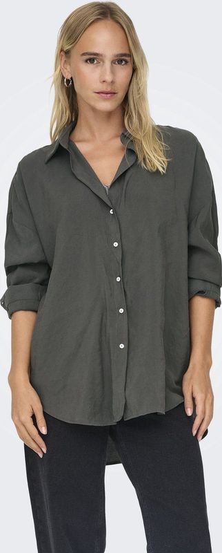 Only - Onlzazima l s Loose Shirt Wvn - Dames - Blouses