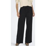 JDY - JDYSAY LINEN HW WIDE PANT - Sportbroek - Zwart - Linnen
