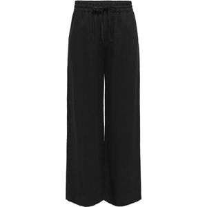 JDY - JDYSAY LINEN HW WIDE PANT - Sportbroek - Zwart - Linnen