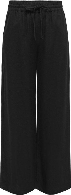 JDY - JDYSAY LINEN HW WIDE PANT - Sportbroek - Zwart - Linnen