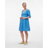 Jerseyjurk - V-Hals - 2/4 Mouwen - Knielengte - Print - Regular Fit