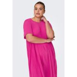 ONLY CARMAKOMA - Geplooide Jurk - Zwart - Geplooid Detail - Regular Fit