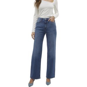 Wide Fit Jeans - Casual - Blauw - 79% Katoen, 20% Gerecycled Katoen, 1% Elastaan