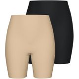 PIECES - Namee - Leggings - Beige/Zwart - 2 Pack - High Waist - Skinny