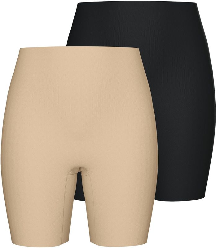 PIECES - Namee - Leggings - Beige/Zwart - 2 Pack - High Waist - Skinny