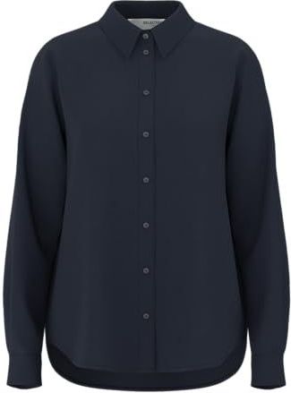 Selected - Viva - Overhemd - Blauw - 85% Viscose, 15% Linnen