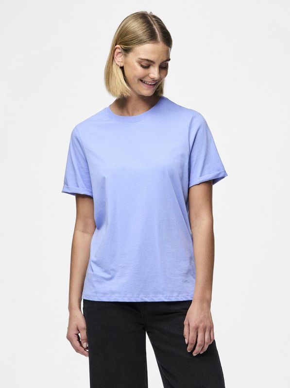 Pieces - Pcria Ss Fold Up Solid Tee Jrs Noos Bc - Dames - t-Shirts