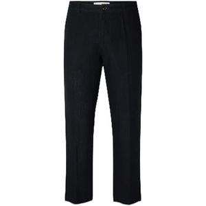 SELETED HOMME Slh196 Mads Linen Noos rechte broek voor heren, Sky Captain/Detail: gemengd met zwart