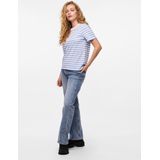PIECES - Ria - T-shirt - Blauw/Wit - Gestreept