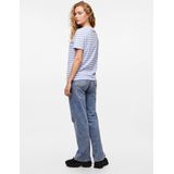 PIECES - Ria - T-shirt - Blauw/Wit - Gestreept