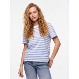 PIECES - Ria - T-shirt - Blauw/Wit - Gestreept