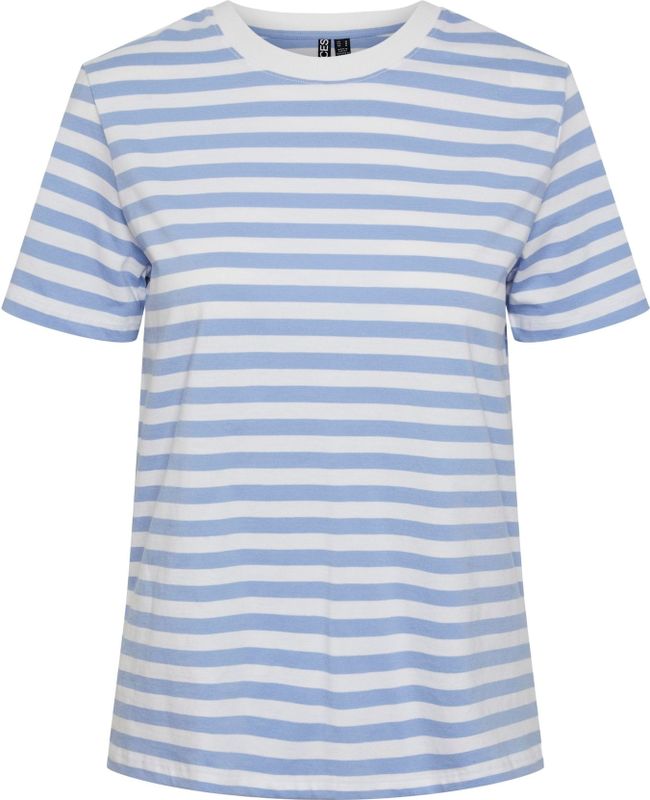 PIECES - Ria - T-shirt - Blauw/Wit - Gestreept