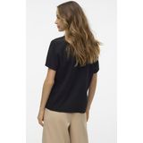 Vero Moda - T-shirt - Zwart - V-hals - 55% Viscose 45% Linnen
