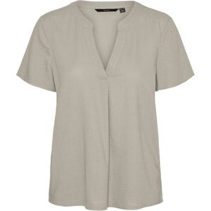Vero Moda - Tops & T-shirts - Beige - Top - Korte Mouwen - Regular Fit