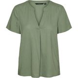 Blouse - Gevoerde Zoom - Effen - Viscose - Kwartmouw