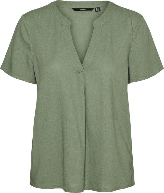 Blouse - Gevoerde Zoom - Effen - Viscose - Kwartmouw
