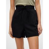 Paperbag Shorts - Kort - Zwart - Katoen - Relaxed Fit