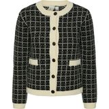 Gebreid Vest - Ronde Hals - Lange Mouwen - Knoopsluiting - Zwart - 63% Acryl