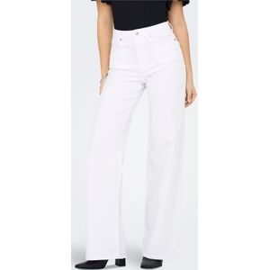 Only Wijde Jeans ONLMADISON - Kleur White - Hoog Taillehoogte