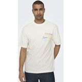 T-shirt - O-hals - Korte Mouwen - Rubberen Print - Relaxed Fit