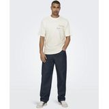 T-shirt - O-hals - Korte Mouwen - Rubberen Print - Relaxed Fit