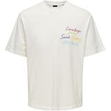 T-shirt - O-hals - Korte Mouwen - Rubberen Print - Relaxed Fit