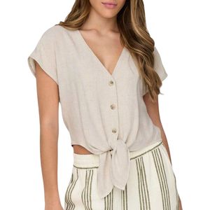 Only Shirt Korte Mouwen Moonbeam Beige