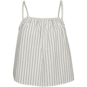 Vero Moda - Beige Pinstripe Tanktop - Dames - Katoen - Wit