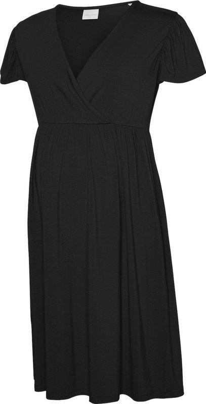 Mlkhloe - Zwangerschapsjurk - V-Hals - Korte Mouwen - Wikkelsluiting