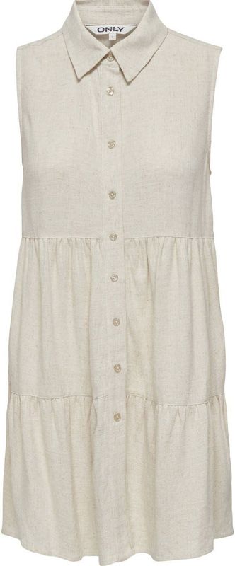 ONLY - ONLSIESTA - Zomerjurk - Beige - Mouwloos - Korte Lengte
