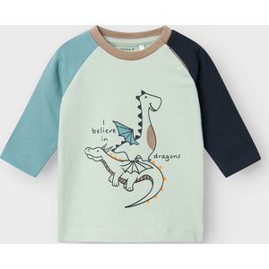 NAME IT - Nbmdish Ls Top - T-shirt - Silt Green - Katoen